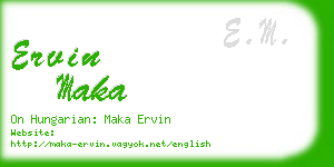 ervin maka business card